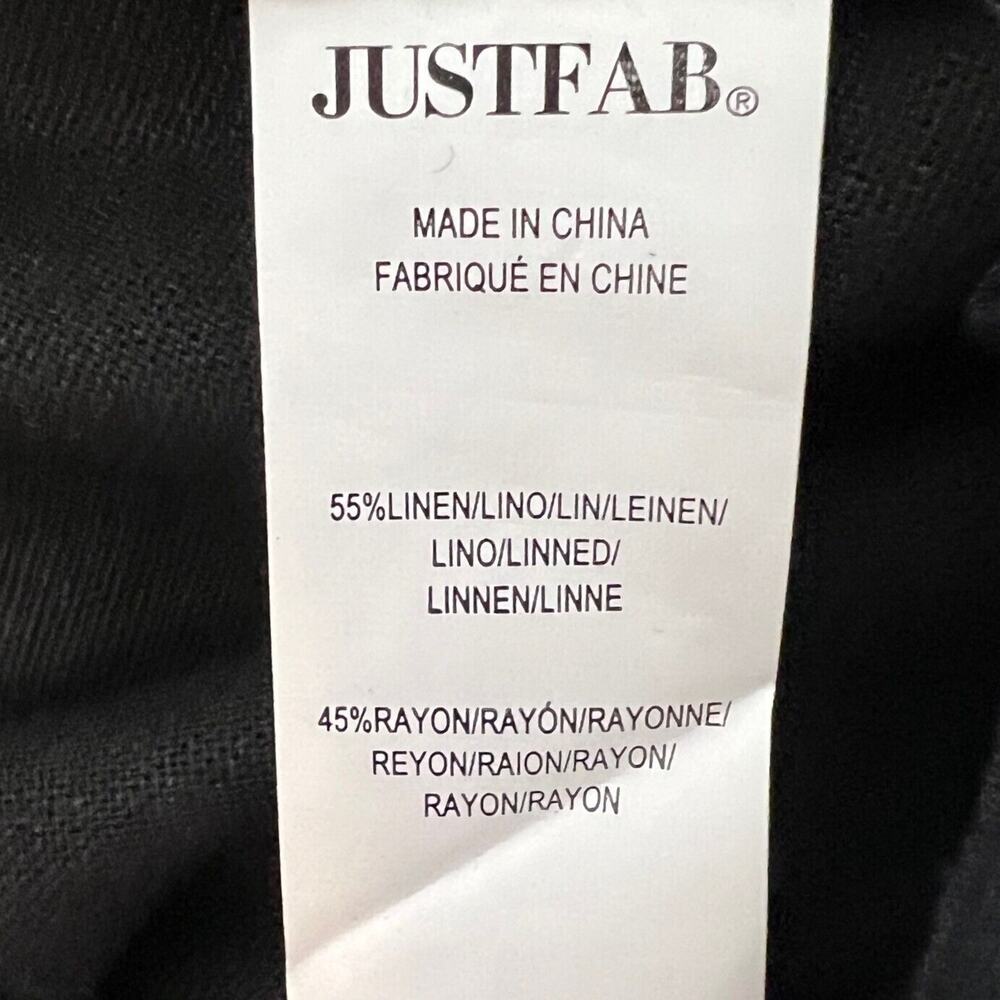 Just Fab Womens Linen Blend Midi Skirt XL Black Asymmetric Buttons New with Tags - Picture 6 of 7